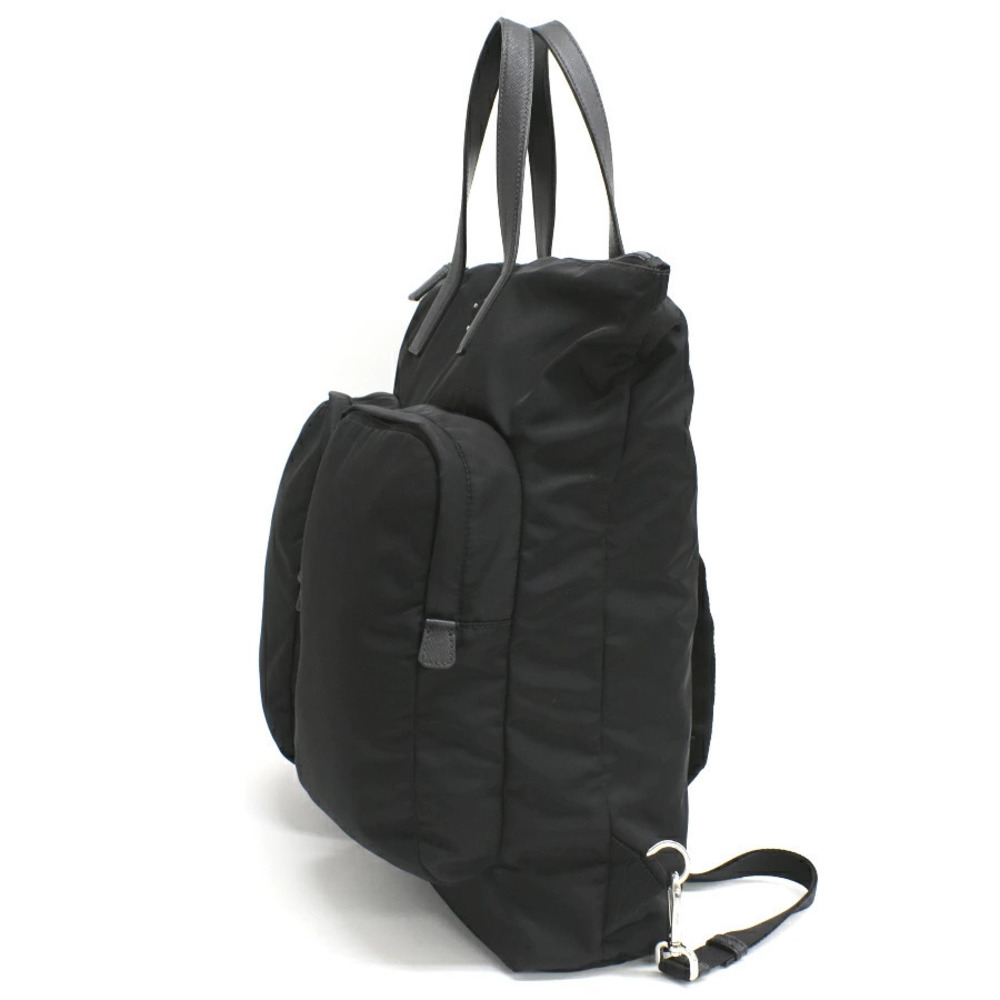 Prada Re Backpack Rucksack Black Triangle Plate - Picture 2 of 8